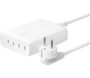 Belkin BOOST CHARGE PRO Ladegerät weiß / Ladegerät / 4X USB-C / 200W / PD / GaN / mit 1,5 m Netzkabel