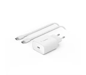 Belkin BOOST CHARGE Ladegerät weiß / USB-C Ladegerät / 25W / PD / mit 1m USB-C Kabel