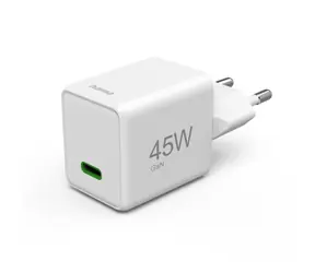 HAMA Schnellladegerät mit USB-Anschluss, weiß / USB-C / PD / QC / 45 W / Super-Mini