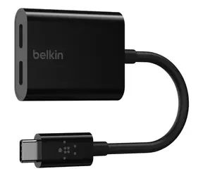 Belkin USB-C Audio-/Stromadapter schwarz / 2x USB-C / 60 W