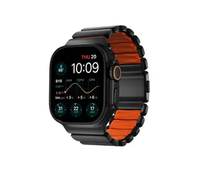 Nomad Stratos Band FKM Armband für Apple Watch 49mm/Ultra Schwarz/Orange