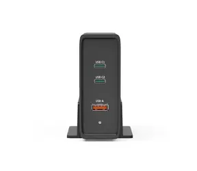 HAMA USB-Ladestation GaN schwarz / 2x USB-C PD / 1x USB-A QC / 140 W