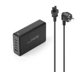 HAMA USB-Ladestation GaN schwarz / 4X USB-C PD / 1x USB-A QC / 240 W