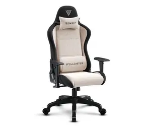 SENSE7 Spellcaster FUKU schwarz-beige / Gaming-Stuhl / Stoff / verstellbar / Rollen / Belastbarkeit 150 kg 