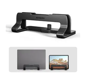 Axagon STND-VB, vertikaler Aluminiumständer für Laptops (10"-17,3") mit einstellbarem Abstand, schwarz