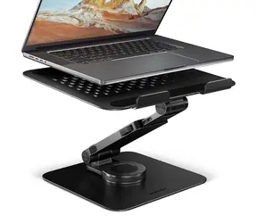 Axagon STND-LRB, Aluminiumständer für Laptops von 10" bis 17,3" mit einstellbarer Höhe, Neigung und 360°-Drehung, schwarz
