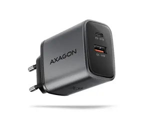 Axagon ACU-PQ67 graues GaN-Wandladegerät / 1x USB-A / 1x USB-C / 67 W