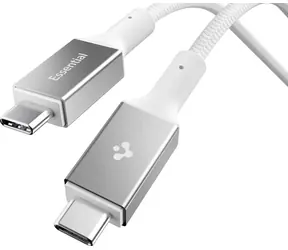 Spigen EB10015CC Essential USB-C-zu-USB-C-Kabel, 100 W, 1,5 m, weiß / USB 3.2 Gen1