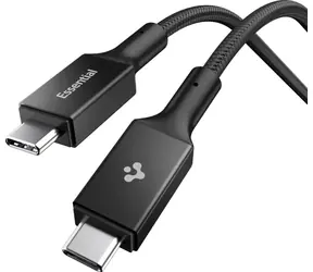 Spigen EB10015CC Essential USB-C-zu-USB-C-Kabel, 100 W, 1,5 m, schwarz / USB 3.2 Gen1