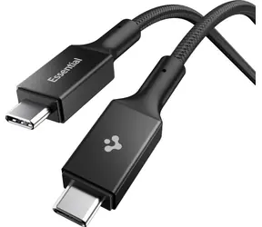 Spigen EB24015CC Essential USB-C-zu-USB-C-Kabel, 240 W, 1,5 m, schwarz / USB 4.0