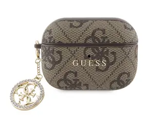 Guess 4G Script PC/PU Charm Case für AirPods Pro 2 Braun
