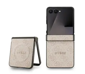 Guess PU-Leder 4G Farbring Magnetische Rückseite für Samsung Galaxy Z Flip 7 Pink