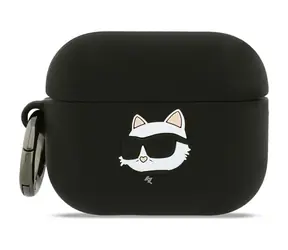 Karl Lagerfeld 3D Logo NFT Choupette Kopf Silikonhülle für AirPods Pro 3 Schwarz