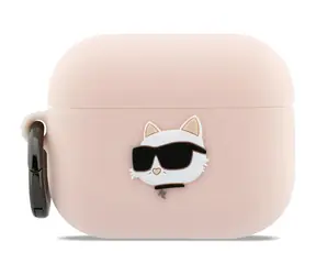 Karl Lagerfeld 3D Logo NFT Choupette Kopf Silikonhülle für AirPods Pro 3 Pink