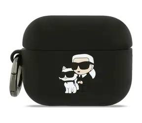 Karl Lagerfeld 3D- Logo NFT Karl und Choupette Silikonhülle für AirPods Pro 3 Schwarz