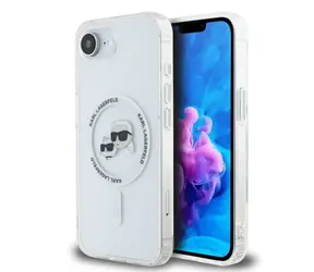 Karl Lagerfeld IML K&CH Heads Metallrahmen MagSafe Rückseite für iPhone 16e/17e Transparent