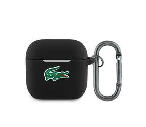 Lacoste Flüssigsilikon-Hülle mit Krokodil Logo für AirPods 4, Schwarz