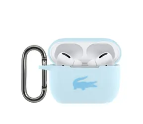 Lacoste Flüssigsilikon-Schutzhülle mit glänzendem Logo -Druck für AirPods Pro Blau