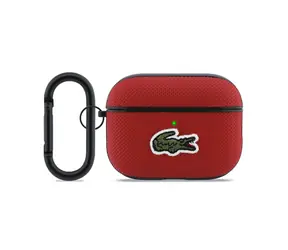 Lacoste Petit Piqué Krokodil Logo -Patch-Hülle für AirPods Pro 3 Rot