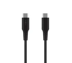 FIXED kurzes Lade- und Datenkabel aus Flüssigsilikon mit USB-C/USB-C-Anschlüssen und PD-Unterstützung, 0,3 m, USB 2.0, 60 W, schwarz