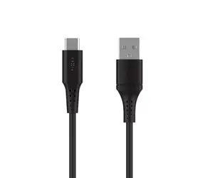 FIXED kurzes Lade- und Datenkabel aus Flüssigsilikon mit USB-/USB-C-Anschlüssen und PD-Unterstützung, 0,3 m, USB 2.0, 60 W, schwarz