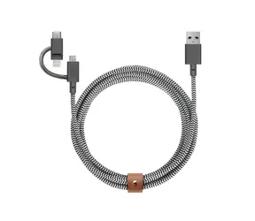 Native Union Cable Universal USB-A - USB-C + Micro-USB + Lightning 2m ZEBRA