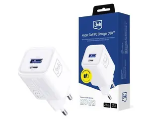 3mk Hyper Charger PD 33W GaN QC4+ weiß / Ladegerät / USB 1xA+1xC 