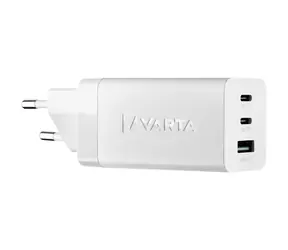 Varta Schnellladegerät, Netzladegerät, weiß / 65 W / 2x USB-C + 1x USB-A 