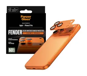 PanzerGlass FENDER Apple iPhone 17 Pro orangefarbenes Schutzelement aus Aluminium für die Kamera 