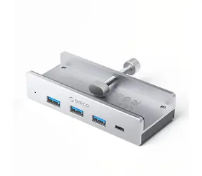 Orico MH4PC USB-Hub mit Klemmhalterung silber / 3x USB-A + 1x USB-C 