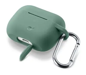Ausgepackt - CellularLine Bounce Schutzhülle mit Karabiner für Apple AirPods Pro grün / ausgepackt