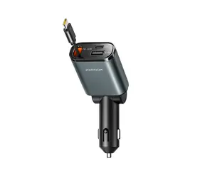 Joyroom JR-CCL07 3-in-1 Autoladegerät, schwarz, 30 W, 1x USB-A, 1x USB-C, mit einziehbarem USB-C-Kabel