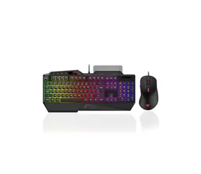 Havit KB852CM schwarz / Kabelgebundenes Tastatur- und Maus-Set / USB / US-Layout / RGB