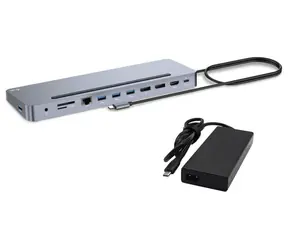 Bazaar - i-TEC C31FLAT2PDPRO100W USB-C Metall Ergonomische 4K 3x Display Dockingstation PD 100W + USB-C Ladegerät 100W / bazaar