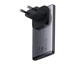 Ausgepackt - Baseus CCGP150113 GaN5 Schnellladeadapter Grau / Ultradünn / 1x USB-C / 1x USB-A / 65W / ausgepackt