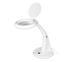 LogiLink WZ0059 weiß / Tischlupe mit Lampe / Vergrößerung 1,75x + 4X Zoom / 6,5W / 520 lm 