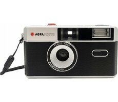 AGFAPHOTO Halbformat-Fotokamera, 35 mm, Schwarz, Analogkamera, 35-mm-Film, Blitz