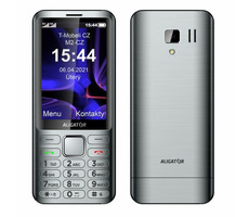 Aligator D950 silber / 3,5" TFT / Dual SIM / SOS-Taste | Ortung | SMS / UKW-Radio / Taschenlampe