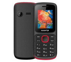 Aligator D210 schwarz-rot / 1,8" TFT / Dual SIM / Taschenrechner / Wecker / UKW-Radio / Taschenlampe