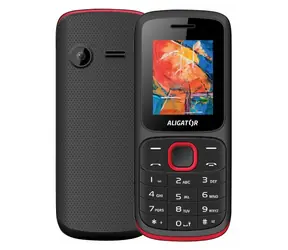 Aligator D210 schwarz-rot / 1,8" TFT / Dual SIM / Taschenrechner / Wecker / UKW-Radio / Taschenlampe