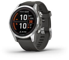 Garmin Fenix 7S Pro Solar silber-schwarz / Smartwatch / GPS / 1,2" d. Display / Karten / BT / WiFi / wasserdicht