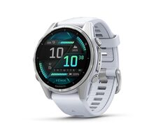 Garmin Fenix 8 43 mm AMOLED Silber / Smartwatch / GPS / 1,3-Zoll-Display / Karten / BT / WiFi / wasserdicht