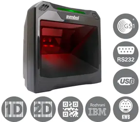Motorola DS7708 Lesegerät / 2D-Barcode-Scanner / RS-232 / KBW / USB / IBM / USB Kit / EAS / schwarz
