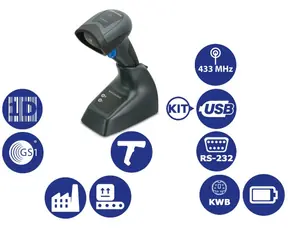 Datalogic QuickScan I QM2131 Kit2-USB / 1D-Barcodescanner / 433 MHz / Multi-IF / Schwarz