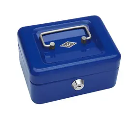 WEDO 152 Tragbare Registrierkasse blau / 4 Fächer / 1 Clip / abschließbar