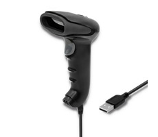 Qoltec 50866 Laserleser 1D schwarz / USB / 1,8 m Kabellänge