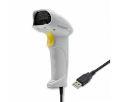 Qoltec 50877 Laserleser 1,65 m weiß / Barcodeleser / USB / 1D 