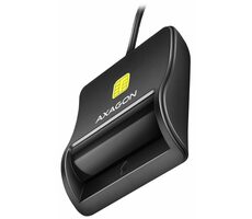 Axagon CRE-SM3N, USB-A FlatReader Kontaktkartenleser SMART (eCitizen), Kabel 1,3 m