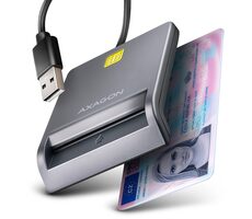 Axagon CRE-SM3T, USB-A FlatReader Kontaktkartenleser SMART (eCitizen), Kabel 1,3 m