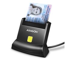 Axagon CRE-SM4N, USB-A StandReader Kontaktkartenleser SMART (eCitizen), Kabel 1,3 m